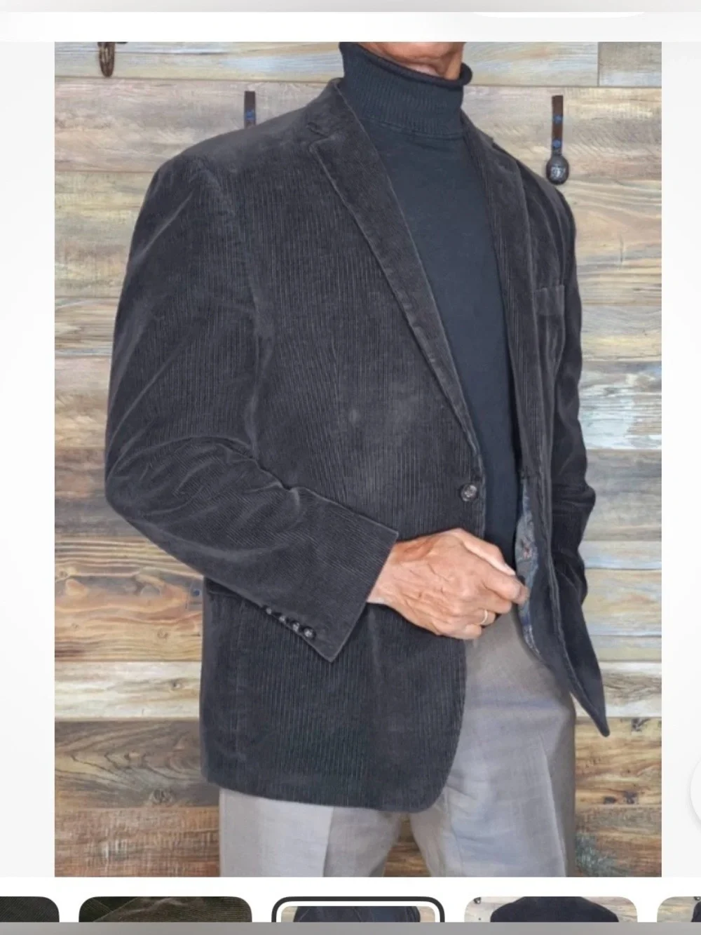 Lauren Ralph Lauren Black Corduroy Sport Coat 42R”
